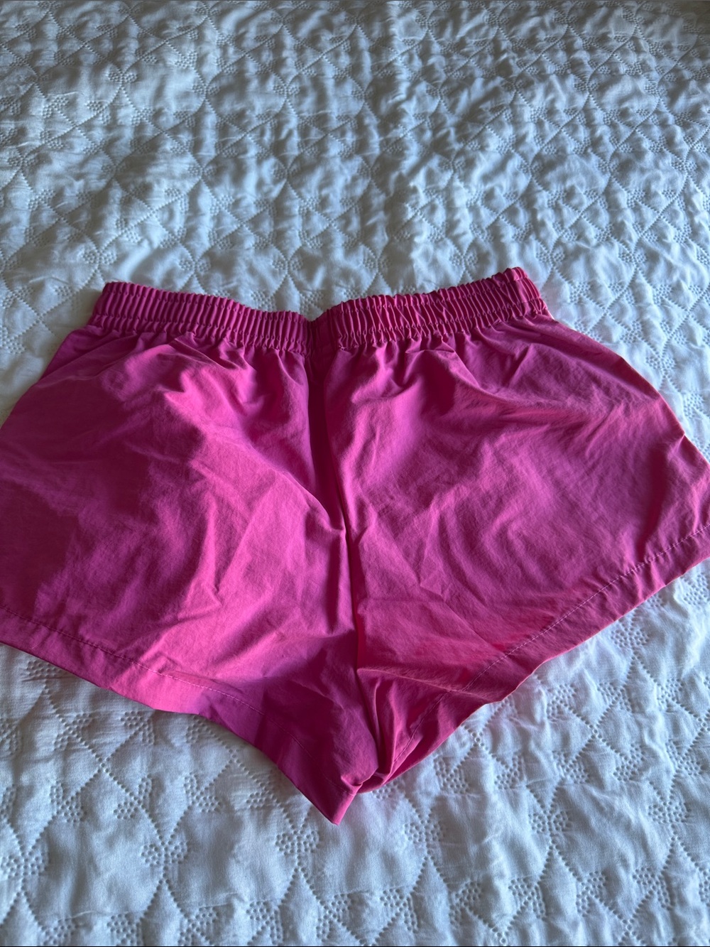 JBL Hot Pink Athletic Shorts with White Stripes - Picture 2 of 6